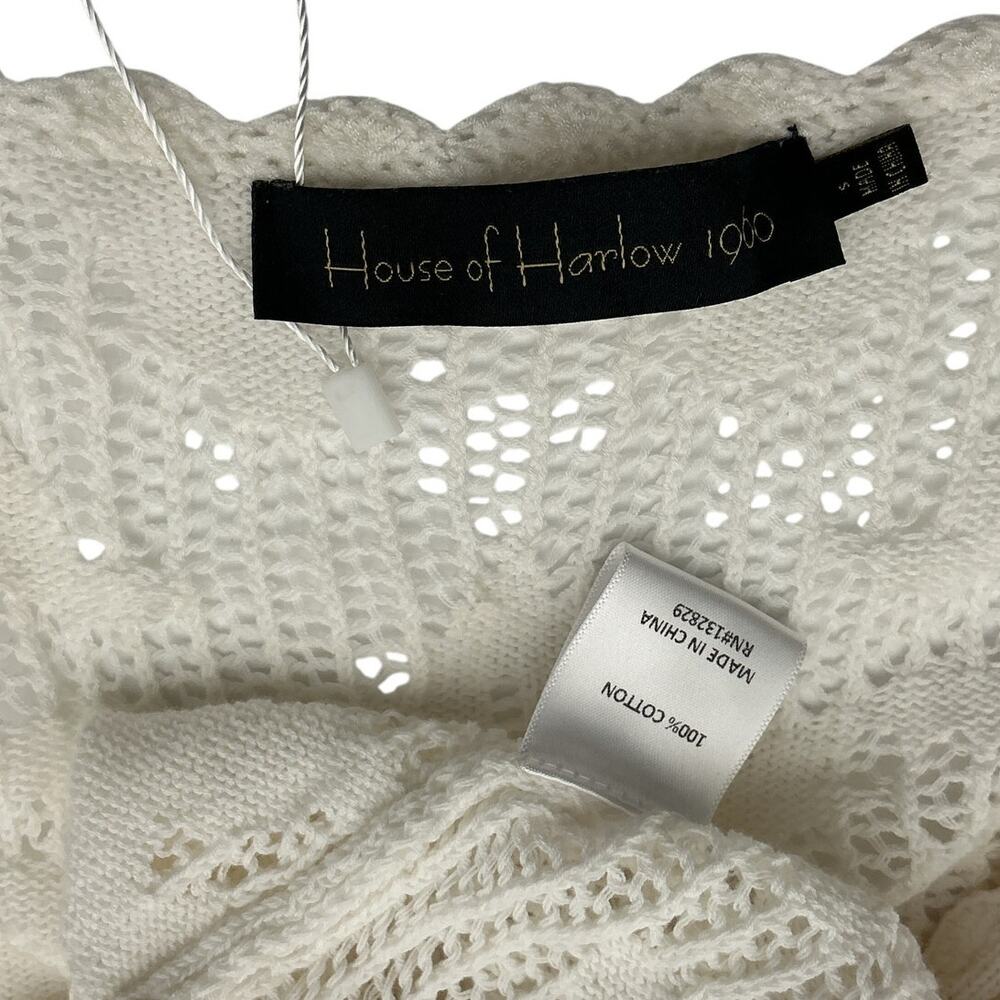 House Of Harlow 1960 Cropped White Kameli Pointelle Sweater Size S - Picture 4 of 4